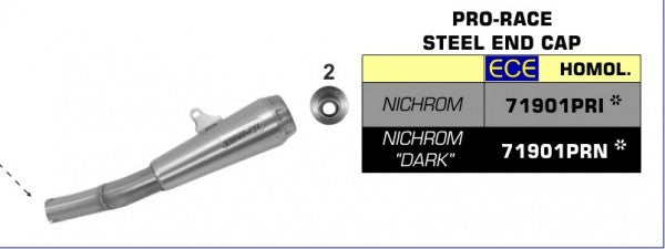 HOMOLOGATED PRO RACE NICHROM DARK SILENCER WITH WELDED LINK PIPE