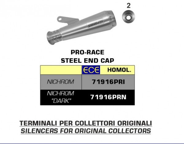 Street Pro-Race Nichrom Dark silencer, ECE Homologated