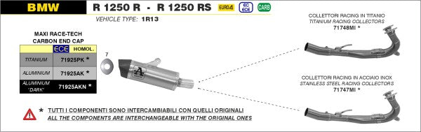 Street Maxi Race-Tech aluminium Dark silencer with carby end cap, Endcap Carbon, ECE Homologated, Included DB-Killer