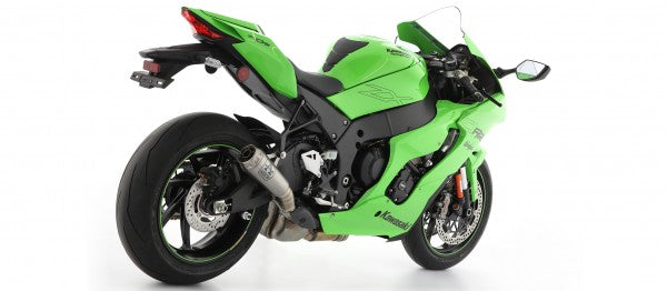 Street Titanium Pro-Race silencer with titanium link pipe, Endcap Titanium, ECE Homologated, Included DB-Killer
