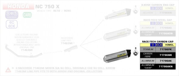 Street Race-Tech aluminium Dark silencer with carby end cap, Endcap Carbon, ECE Homologated, Included DB-Killer