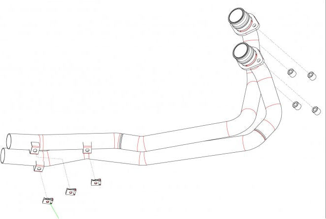 STAINLESS STEEL RACING COLLECTOR 2:2 FOR ORIGINAL AND ARROW EXHAUST