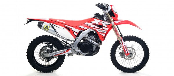 ARROW HONDA CRF 450L '19 HOMOLOGATED RACE TECH TITANIUM SILENCER WITH CARBON END CAP AND WITH WELDED LINK PIPE | 72530PK