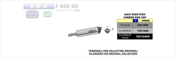 ALUMINIUM HOMOLOGATED SILENCER WITH CARBON END-CAP FOR STOCK AND ARROW COLLECTORS