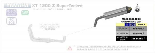 HOMOLOGATED MAXI RACE-TECH ALUMINIUM DARK SILENCER WITH CARBON END CAP
