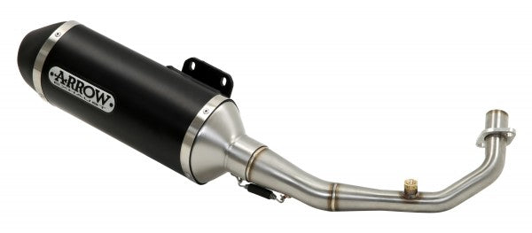 Homologated Urban Dark Aluminium Exhaust With Dark Inox Endcap For Arrow Collector