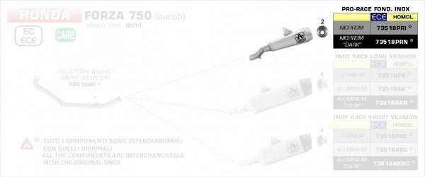 Street Nichrom Pro-Race silencer, Endcap Stainless, ECE Homologated, Included DB-Killer