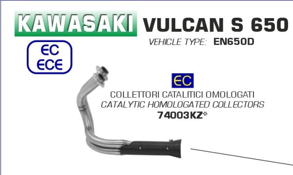 HOMOLOGATED STAINLESS STEEL COLLECTOR WITH CATALYST FOR ARROW SILENCER