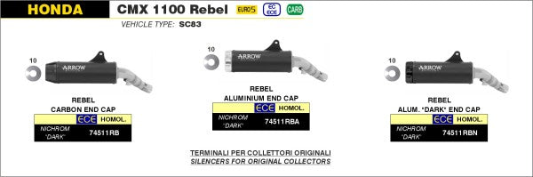 HOMOLOGATED NICHROM DARK SILENCER WITH WELDED LINK PIPE AND ALUMINUM DARK ENDCAP