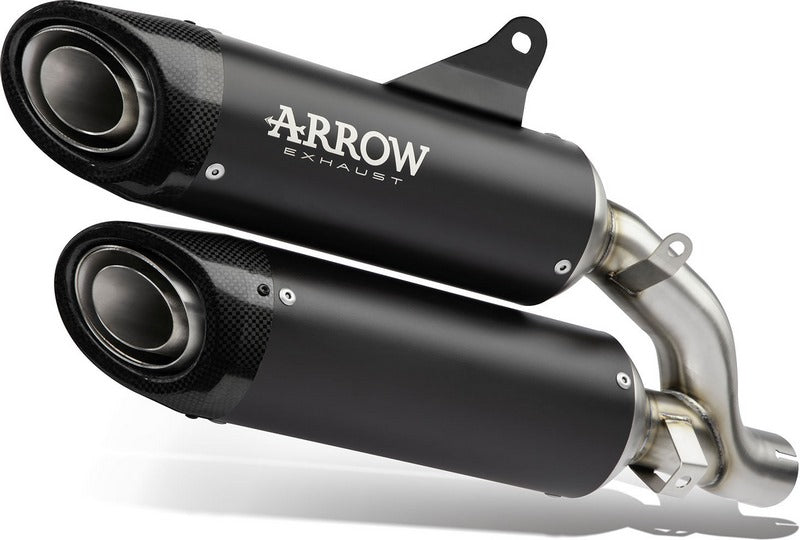 Round-Sil titanium "Dark" racing silencers (right & left) with carby end cap