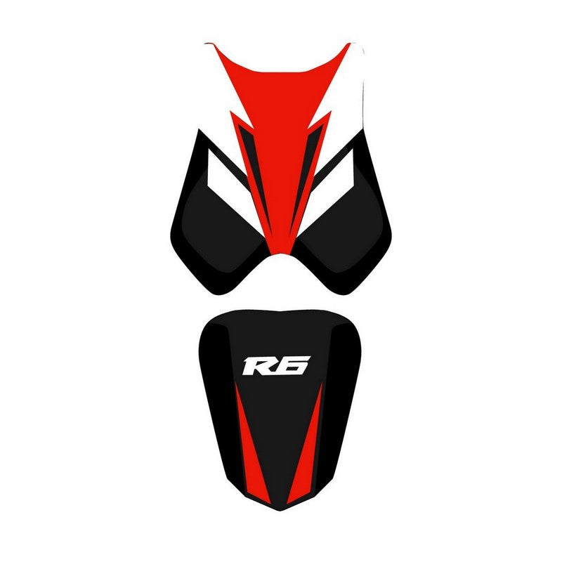 Bagster Seat Cover YZF R6 BLACK/RED/WHITE/WHITE LETTERS (08) | 2203