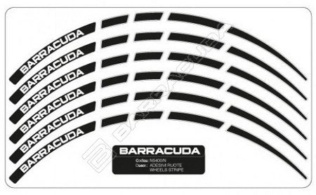 BARRACUDA MOTO WHEELS STRIPES FOR MOTORBIKE 15'' BLACK (KIT FOR TWO WHEELS) | NS5400/N