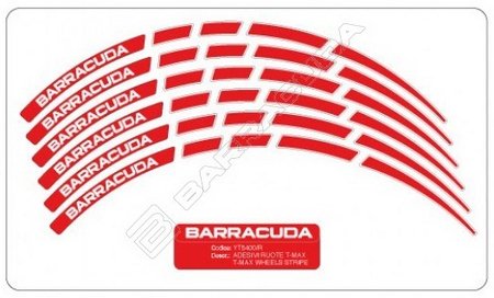 BARRACUDA MOTO WHEELS STRIPES FOR MOTORBIKE 15'' RED (KIT FOR TWO WHEELS) | NS5400/R