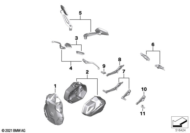 BMW Footbrake Lever, Machined - BMW-Motorrad | 35219829569
