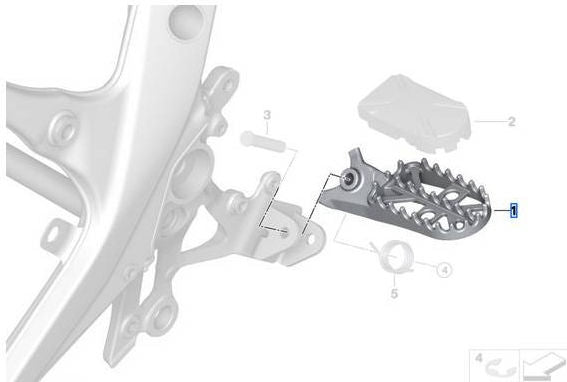 Right Driver Footrest - R1300GS Adventure - R12 G/S