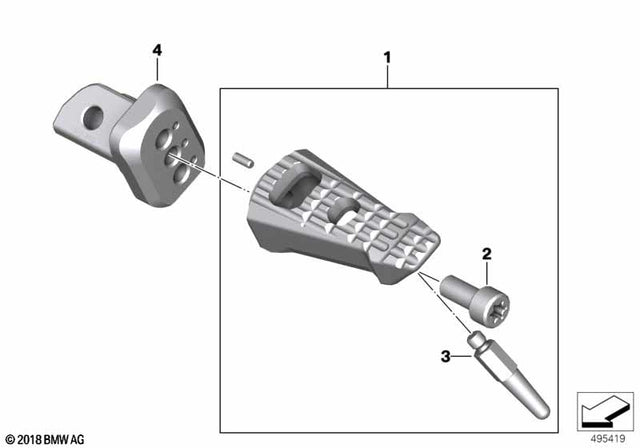 BMW Footrest Hinge, Left - BMW-Motorrad | 46719829541