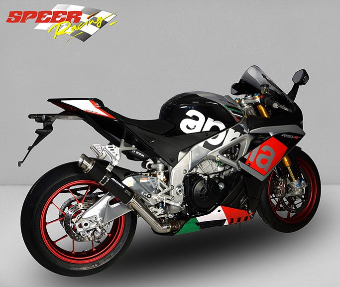 Bodis GP1, Slip-On, Stainless Steel Black for APRILIA RSV4 (2015-2016) | ARSV4-010