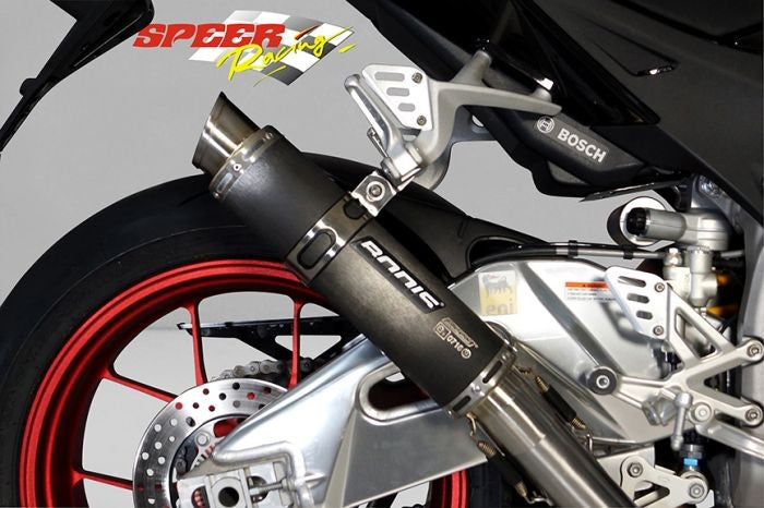 Bodis GP1, Slip-On, Stainless Steel Black for APRILIA RSV4 (2015-2016) | ARSV4-010