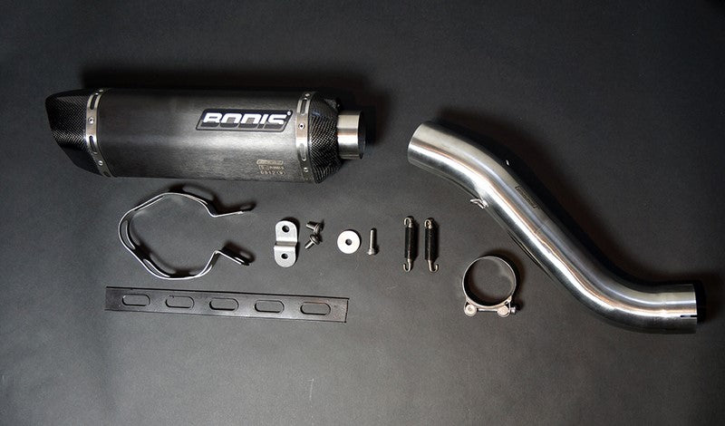 Bodis P-TEC II, Slip-On, Stainless Steel Black for APRILIA Tuono V4 (2011-2016) | ARSV4-014