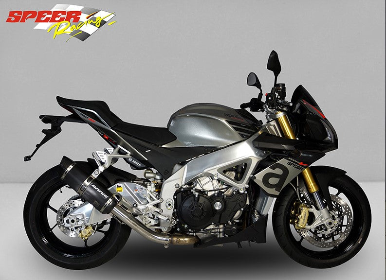 Bodis P-TEC II, Slip-On, Stainless Steel Black for APRILIA Tuono V4 (2011-2016) | ARSV4-014