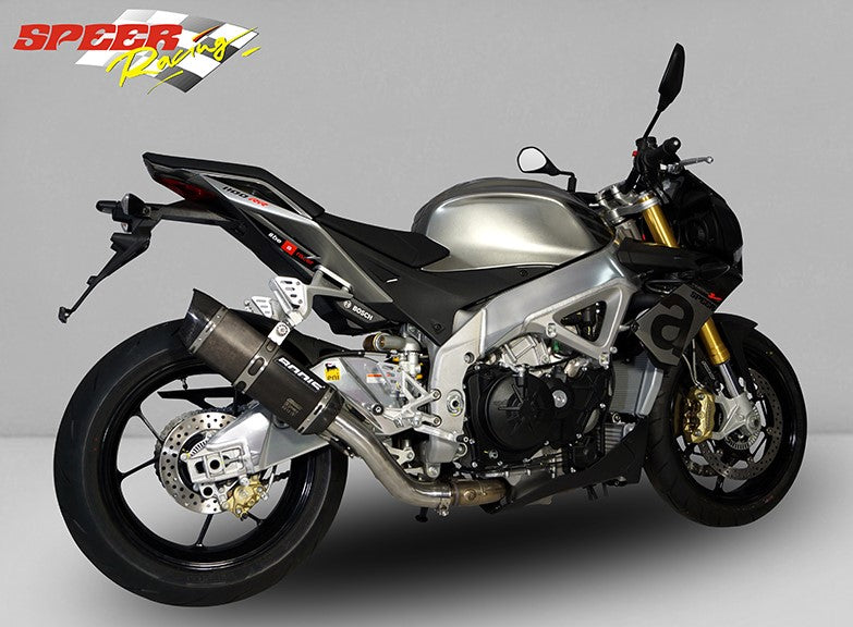 Bodis P-TEC II, Slip-On, Stainless Steel Black for APRILIA Tuono V4 (2011-2016) | ARSV4-014
