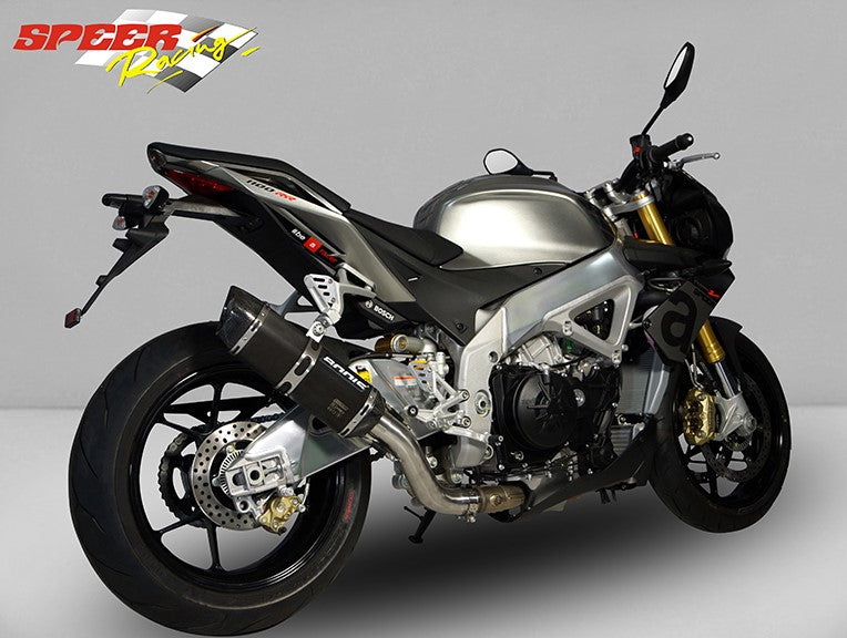 Bodis P-TEC II, Slip-On, Stainless Steel Black for APRILIA Tuono V4 (2011-2016) | ARSV4-014