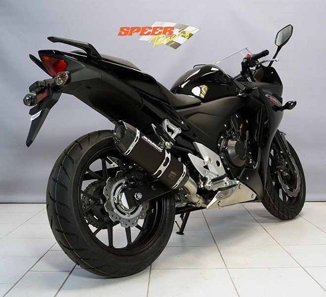 Bodis P-TEC II, Slip-On, Stainless Steel Black for HONDA CB500X-CB500F-CBR500R (2013-2015) | HCBR500-001