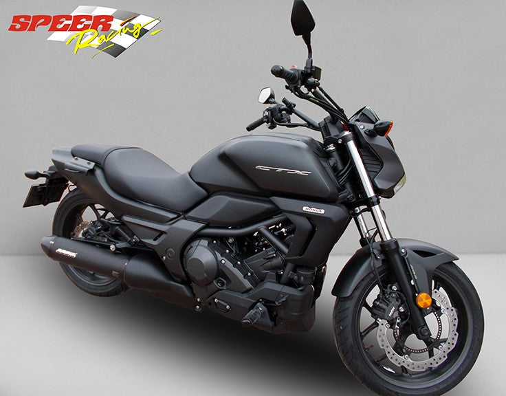 Bodis OVAL 1OK-C, Slip-On, Stainless Steel Black for HONDA CTX700 (2014-) | HCTX700-001