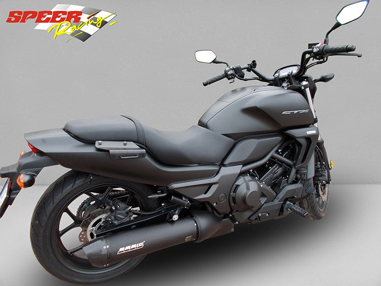 Bodis OVAL 1OK-C, Slip-On, Stainless Steel Black for HONDA CTX700 (2014-) | HCTX700-001