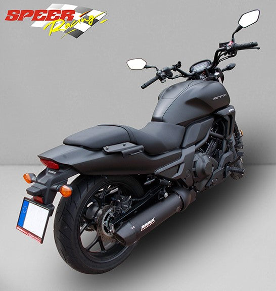 Bodis OVAL 1OK-C, Slip-On, Stainless Steel Black for HONDA CTX700 (2014-) | HCTX700-001