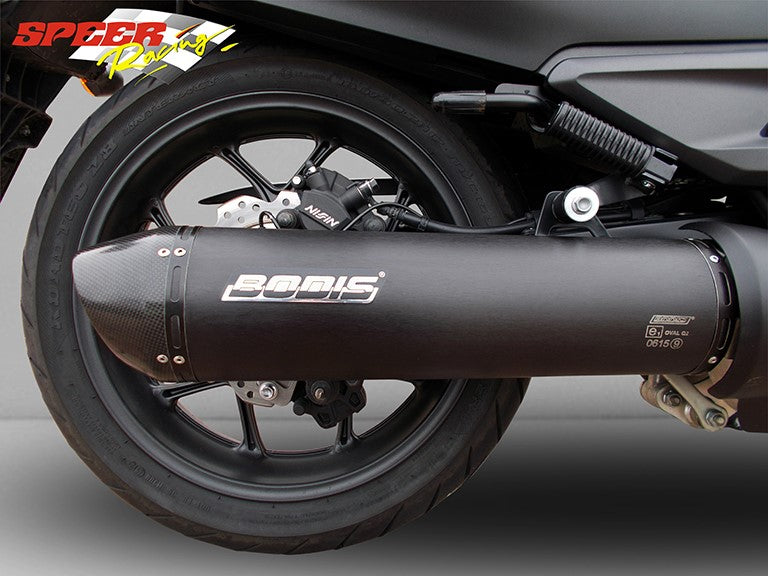 Bodis OVAL 1OK-C, Slip-On, Stainless Steel Black for HONDA CTX700 (2014-) | HCTX700-001