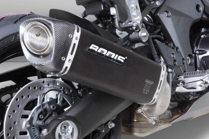 Bodis Exhaust Slip-On V4-M-CA, Stainless Steel Black, Catalyzer : Original, EU Homologated | KN1000SX-001