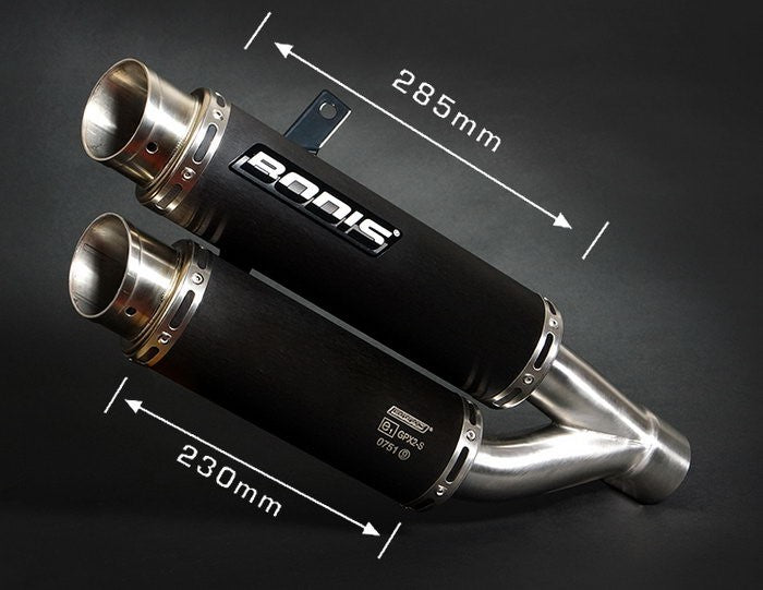 Bodis GPX2-S, Slip-On-set 4-4, Stainless Steel Black for KAWASAKI Z1000 / Z1000R / Z1000SX (2014-2016) | KZ1000-003