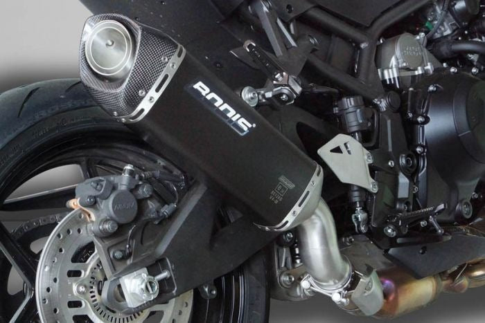 Bodis Exhaust Slip-On V4-M-CA, Stainless Steel Black, Catalyzer : Original, EU Homologated | KZH2-001