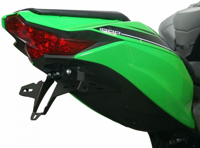 Bodis Exhaust License plate holder, Stainless Steel Black Powder-Coated | KZX10R-084