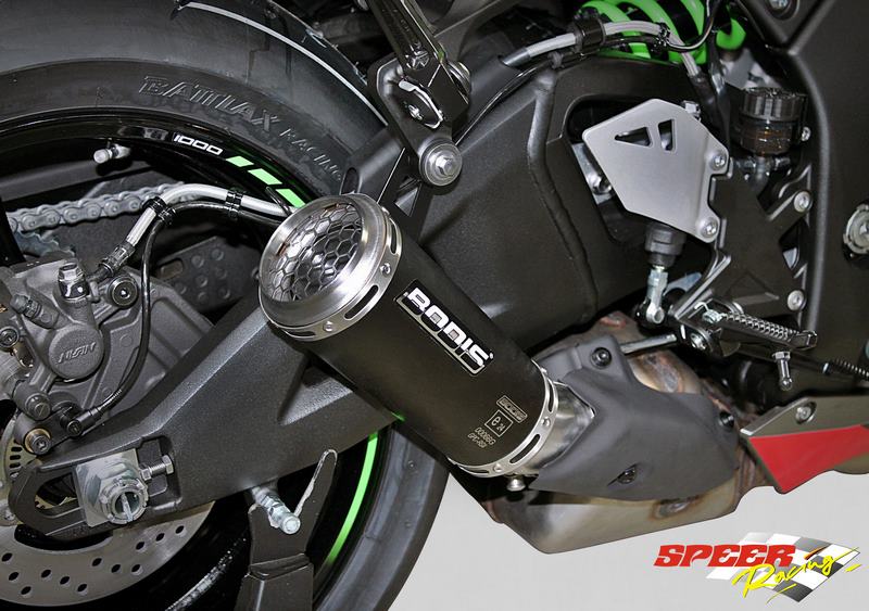 Bodis Exhaust Slip-On GPC-RSII-GEX, Stainless Steel Black, Catalyzer : Original, EU Homologated | KZX10R-092