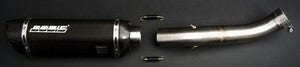 Bodis OVAL 1, Slip-On, Stainless Steel Black for SUZUKI Bandit GSF650 (2007-2008) | SGSF1250-004