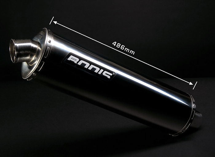 Bodis Exhaust Slip-On OVAL 1OK (2005-2007), Stainless Steel, Catalyzer : inside the connecting pipe, EU Homologated | SGSX1400-005
