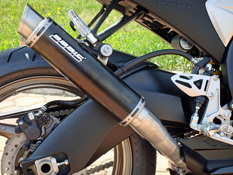 Bodis GP1, Slip-On-set 4-2, Stainless Steel Black for SUZUKI GSX-R1000 (2009-2011) | SGSXR1000-093