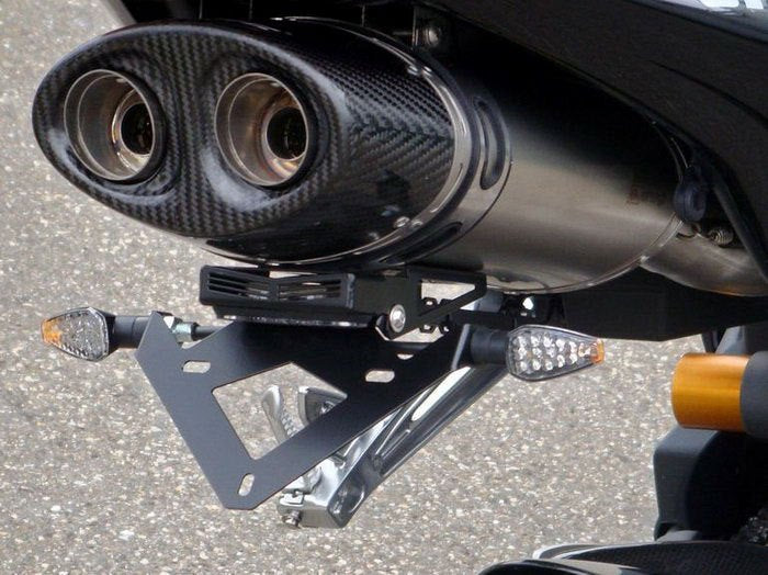 Bodis Exhaust License plate bracket, Stainless Steel Black Powder-Coated | TDAY-005