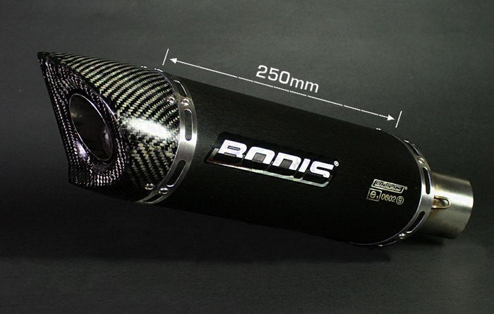 Bodis OVAL Q1-S, Slip-On, Stainless Steel Black for TRIUMPH Daytona 675 (2006-2012) | TDAY-010