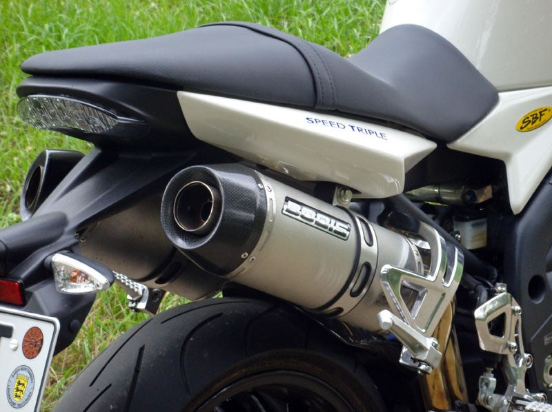 Bodis OVAL-TEC, Slip-On-set 3-2, Stainless Steel Brushed for TRIUMPH Speed Triple (2005-2010) | TSPT1050-001