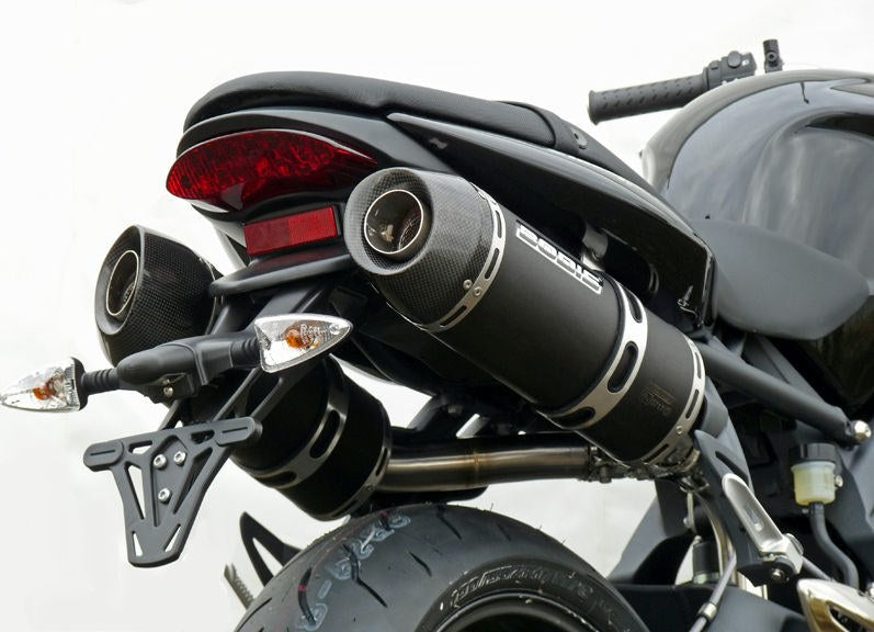 Bodis Exhaust Slip-On-set 3-2 OVAL-TEC, Stainless Steel Black, Catalyzer : Original, EU Homologated | TSTT675-002