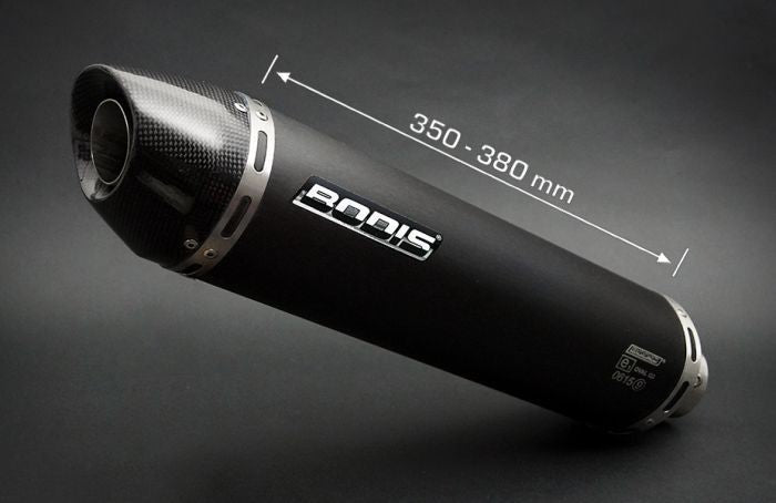 Bodis OVAL Q2C, Slip-On-set 4-2, Stainless Steel Black for YAMAHA YZF R1-R1M (2007-2008) | YR1-050