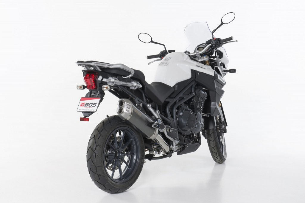 BOS Desert Fox Slip/On Exhaust ohne EG Stainless Steel matt For TRIUMPH Tiger 1200 2016- | 1640812SM