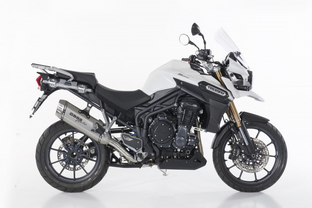 BOS Desert Fox Slip/On Exhaust ohne EG Stainless Steel matt For TRIUMPH Tiger 1200 2016- | 1640812SM