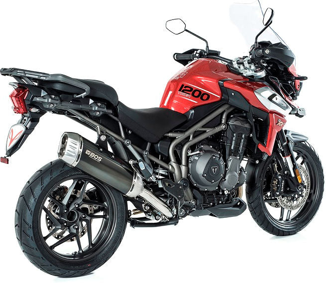 BOS Desert Fox Slip/On Exhaust EG (Euro 4) Carbon Steel For TRIUMPH Tiger 1200 XC/XR 2017 | 1740812CS