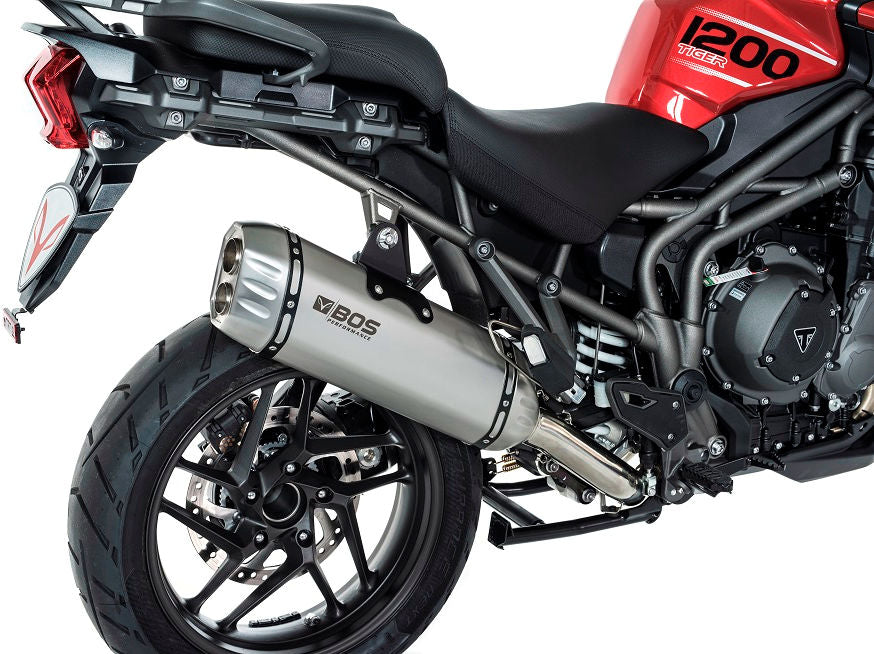 BOS Desert Fox Slip/On Exhaust EG (Euro 4) Stainless Steel matt For TRIUMPH Tiger 1200 XC/XR 2017 | 1740812SM