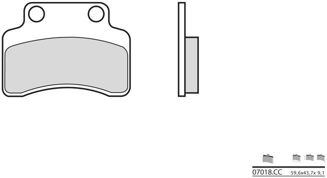 BREMBO Brake Pads 07018CC Carbon Ceramic | 07018CC