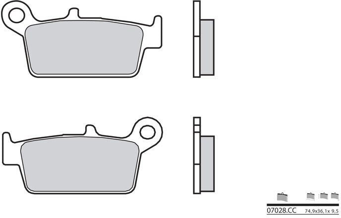 BREMBO Brake Pads 07028CC Carbon Ceramic | 07028CC